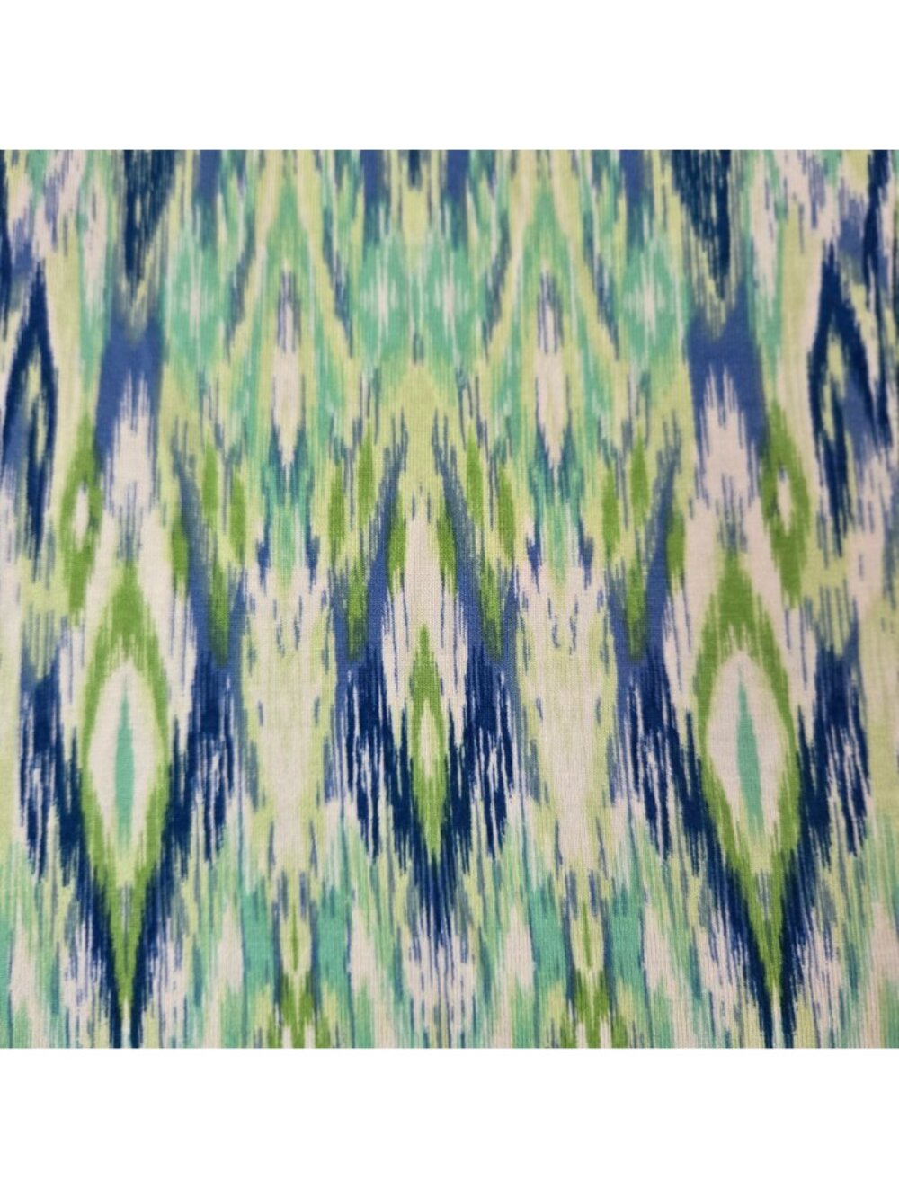 Chico's Maxi Dress Green Ikat Print Stretch Jersey Knit Women's 16/18 - Picture 7 of 10
